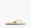 Kate Spade New York Spade Flower Patent Leather Flip Flop In Pale Gold