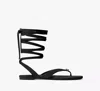 Kate Spade New York Spade Flower Smooth Leather Gladiator Sandal In Black