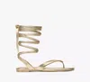 Kate Spade New York Spade Flower Metallic Leather Gladiator Sandal In Pale Gold
