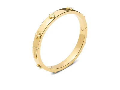 Kate Spade Spade Flower Hinge Bangle In Green