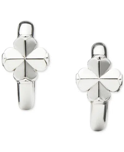 Kate Spade Spade Flower Huggie Earrings In Silver