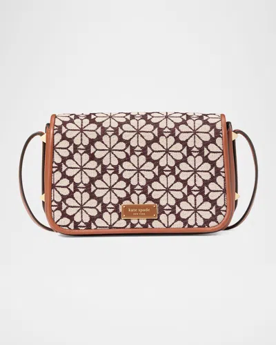 Kate Spade Spade Flower Jacquard Crossbody Bag In Burgundy Multi