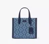 Kate Spade Spade Flower Jacquard Denim Manhattan Small Tote In Blue