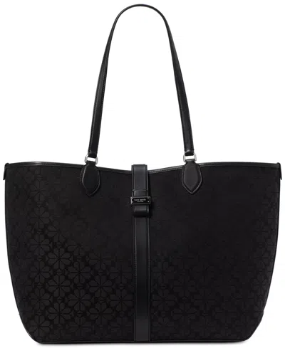 KATE SPADE SPADE FLOWER JACQUARD OPEN TOTE BAG