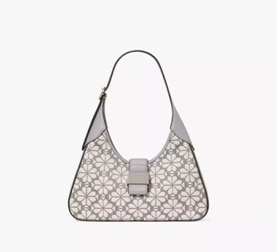 Kate Spade Spade Flower Jacquard Spade Flower Jacquard Nouveau Small Shoulder In Grey