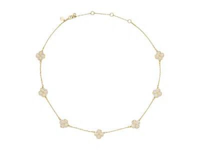 KATE SPADE SPADE FLOWER PAVE SCATTER NECKLACE NECKLACE CLEAR/GOLD: ONE SIZE
