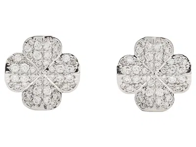 Kate Spade New York Spade Flower Pave Stud Earrings In Gray
