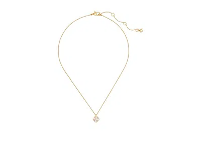 Kate Spade New York Spade Mother-of-pearl Flower Mini Pendant Necklace In Gold