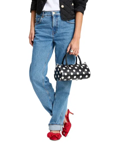 Kate Spade Spade Icon Small Leather Barrel Bag In Black Multi.