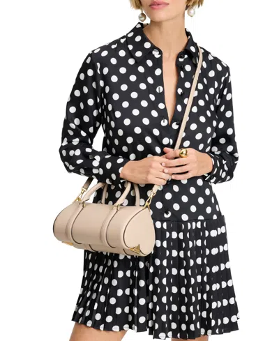 Kate Spade Spade Icon Small Leather Barrel Bag In Milk Glass