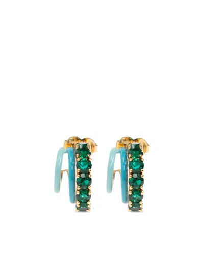 Kate Spade Sparkling Crystals Earrings In Green