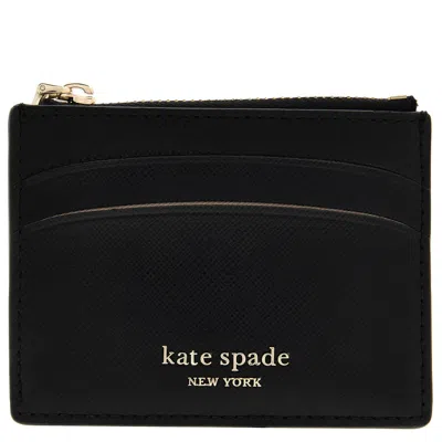 Kate Spade Spencer Leather Cardholder In Black