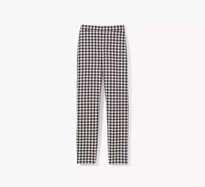 Kate Spade Spring Gingham Pants In Black/cream