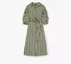Kate Spade Springtime Stripe Shirtdress In Wasabi/black/verte