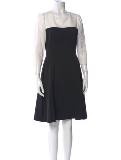 Pre-owned Kate Spade Square Neckline Knee-length Dress In Black
