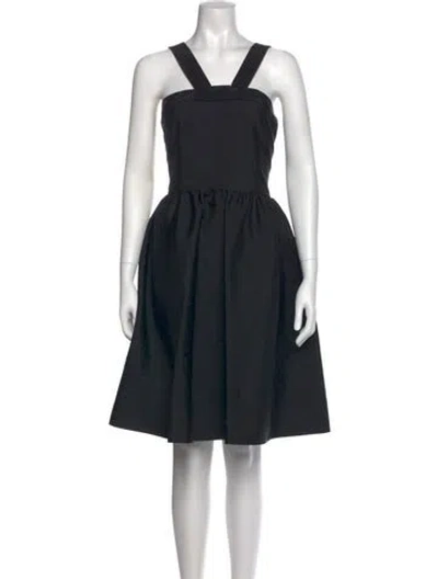 Pre-owned Kate Spade Square Neckline Knee-length Dress In Black