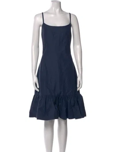 Pre-owned Kate Spade Square Neckline Knee-length Dress In Blue