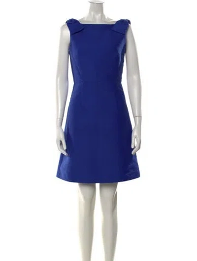 Pre-owned Kate Spade Square Neckline Knee-length Dress In Blue