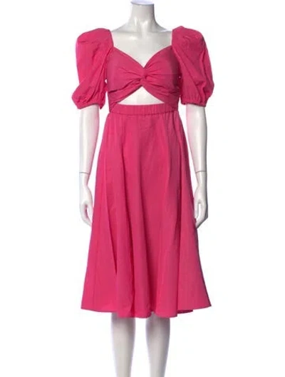 Pre-owned Kate Spade Square Neckline Midi Length Dress W/ Tags In Pink