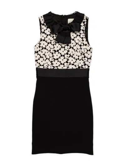 Pre-owned Kate Spade Square Neckline Mini Dress In Black