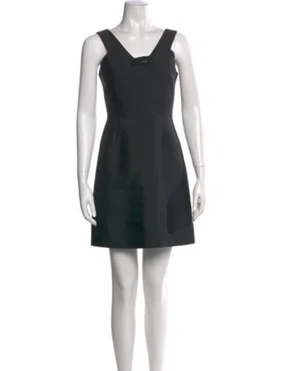 Pre-owned Kate Spade Square Neckline Mini Dress In Black