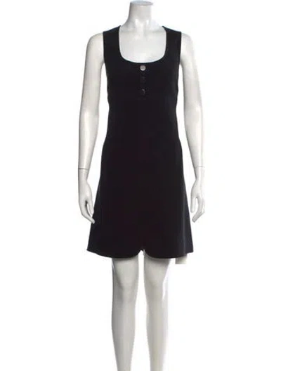 Pre-owned Kate Spade Square Neckline Mini Dress In Black