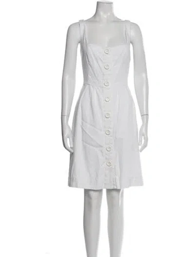 Pre-owned Kate Spade Square Neckline Mini Dress In Neutral