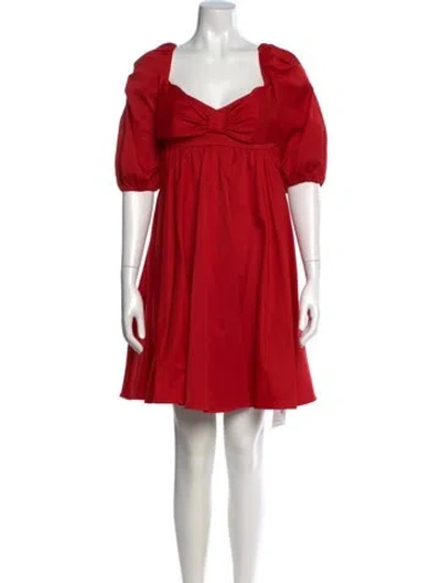 Pre-owned Kate Spade Square Neckline Mini Dress In Red