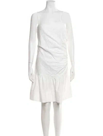 Pre-owned Kate Spade Square Neckline Mini Dress In White
