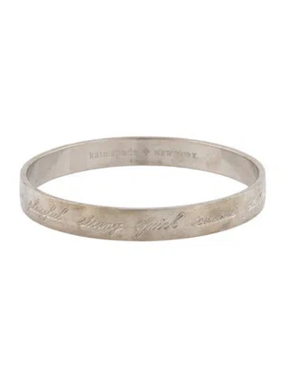 Pre-owned Kate Spade Stand Out And Shine Engraved Bangle Bracelet In Multi