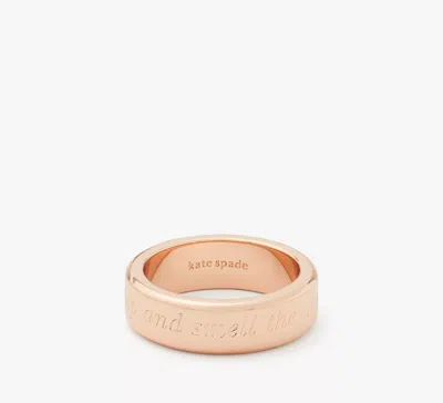 Kate Spade Stop And Smell The Roses Idiom Ring In Rosegold