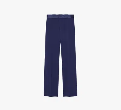 Kate Spade Straight Leg Bow Pants In Planetary Navy