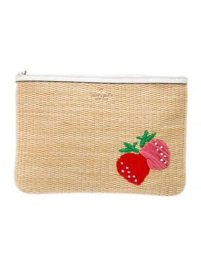 Pre-owned Kate Spade Straw Clutch In Neutral