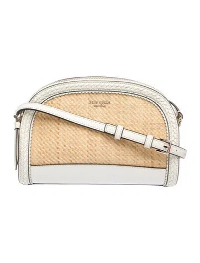 Pre-owned Kate Spade Straw Crossbody Bag In Neutral