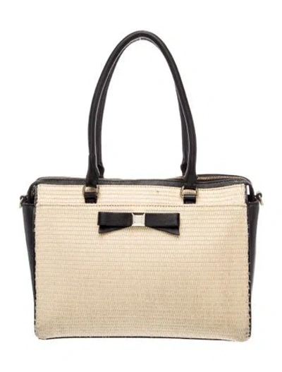 Pre-owned Kate Spade Straw Shoulder Bag In Neutrals