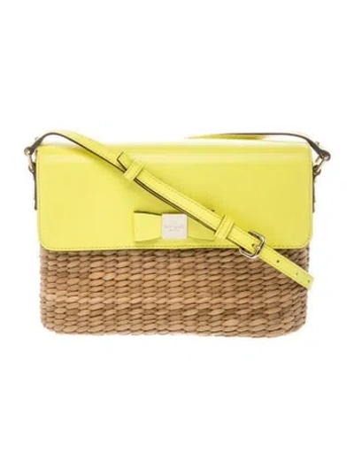 Pre-owned Kate Spade Straw Shoulder Bag In Yellow