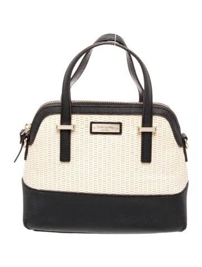 Pre-owned Kate Spade Straw Top Handle Bag In Black