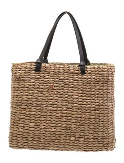 Pre-owned Kate Spade Straw Top Handle Bag In Neutral