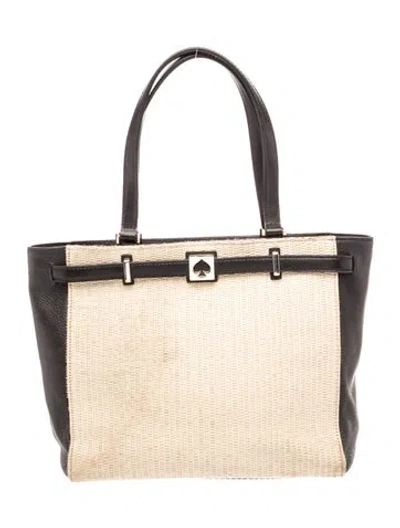 Pre-owned Kate Spade Straw Top Handle Bag In Neutral