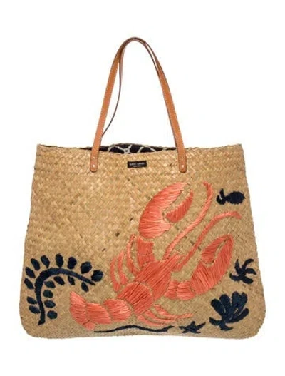 Pre-owned Kate Spade Straw Tote In Brown