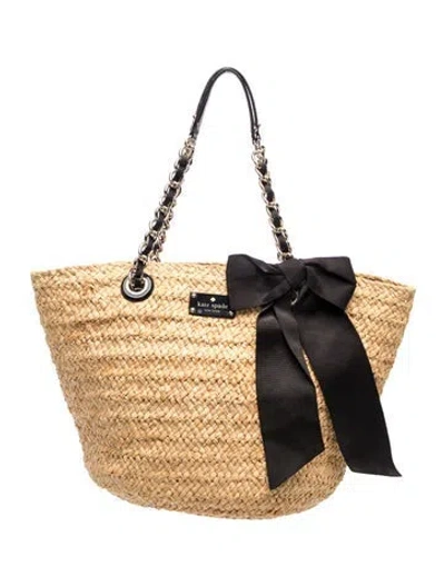 Pre-owned Kate Spade Straw Tote In Brown