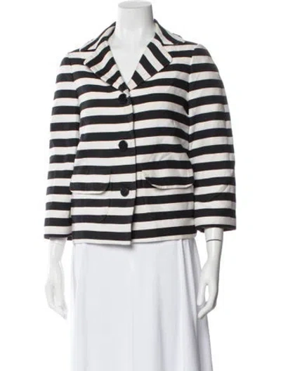 Pre-owned Kate Spade Striped Blazer In Black