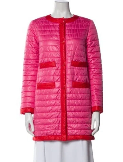 Pre-owned Kate Spade Striped Coat In Pink