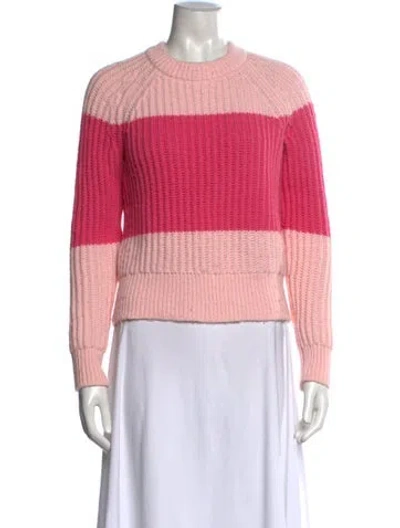 Pre-owned Kate Spade Striped Crew Neck Sweater In Pink
