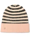 Kate Spade New York Stripe Cuff Beanie In Pink