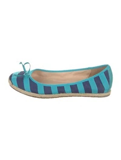 Pre-owned Kate Spade Striped Espadrilles In Blue