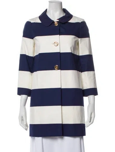 Pre-owned Kate Spade Striped Jacket In Blue