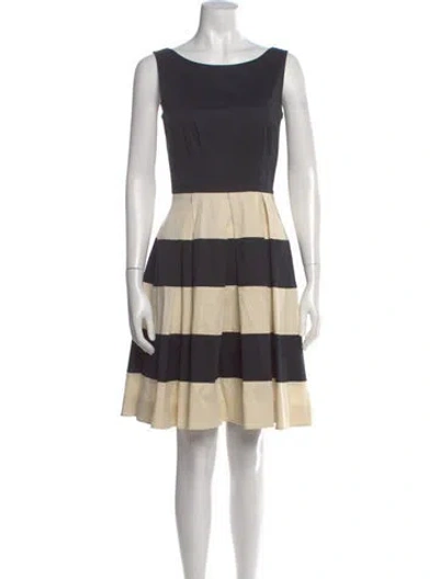 Pre-owned Kate Spade Striped Knee-length Dress In Black