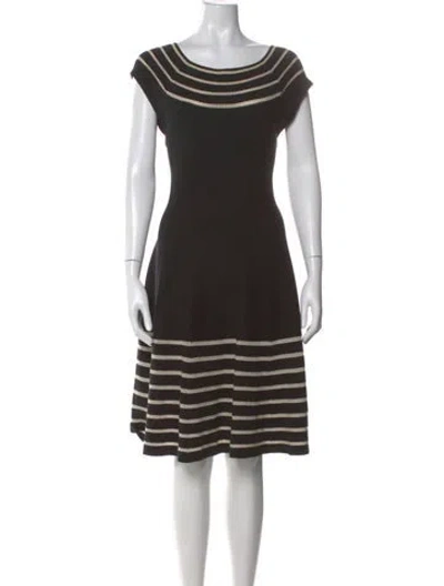 Pre-owned Kate Spade Striped Knee-length Dress In Black
