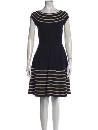 Pre-owned Kate Spade Striped Knee-length Dress In Black